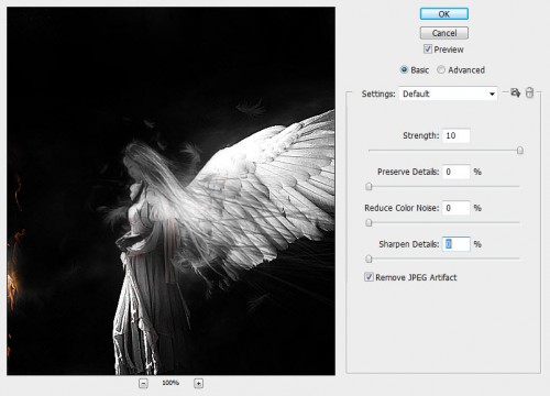6 reduce noise set 6 reduce noise set 500x360 Create a Dark Angelic Figure with Magic Fire Orb Effect in Photoshop