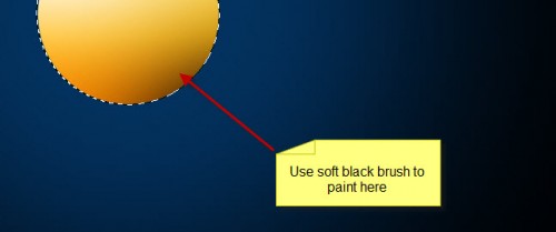 1 paint shadow 500x209 Design a Delicious, Shining Circle Play (Web) Button in Photoshop