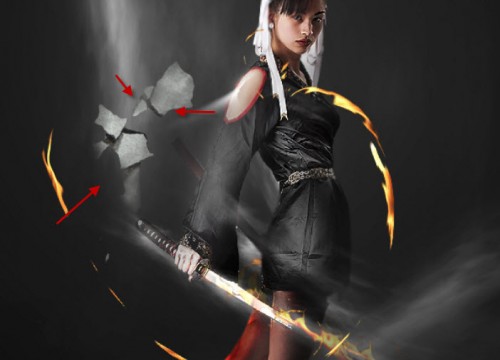 4 paste 500x360 Design an Abstract Style Sword Warrior with Fiery Effect in Photoshop