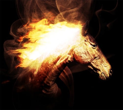 fire horse final2 500x448 Unique and Curious Photoshop Tutorial Showcase – March 2012