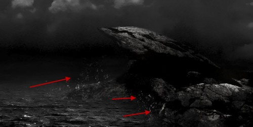 3 splash 3 splash 500x252 The Creation of The Storm is Approaching Artwork in Photoshop