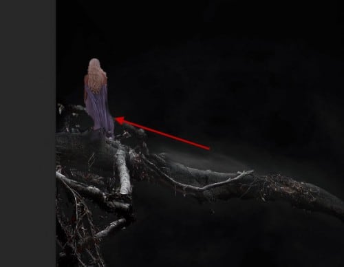 4 paste 500x388 Create a Surreal Burning Tree Scene with Falling Particle Effect in Photoshop